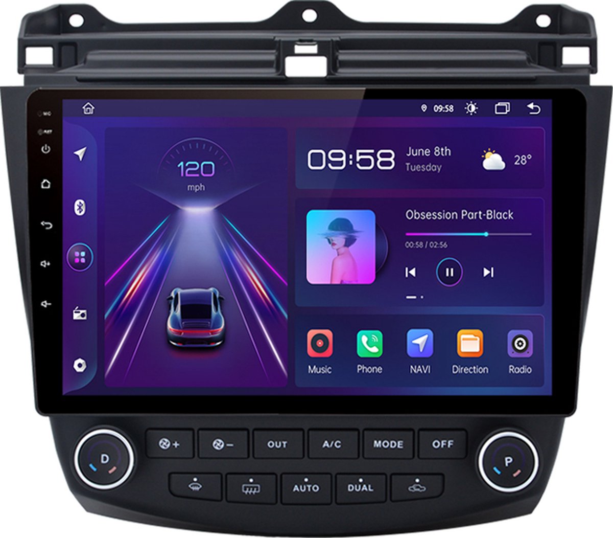 Honda Accord 2003-2008 Android 10 navigatie en multimediasysteem 1+16GB