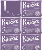 Kaweco Vulpen vullingen Paars, Summer Purple, Aubergine, 6 doosjes