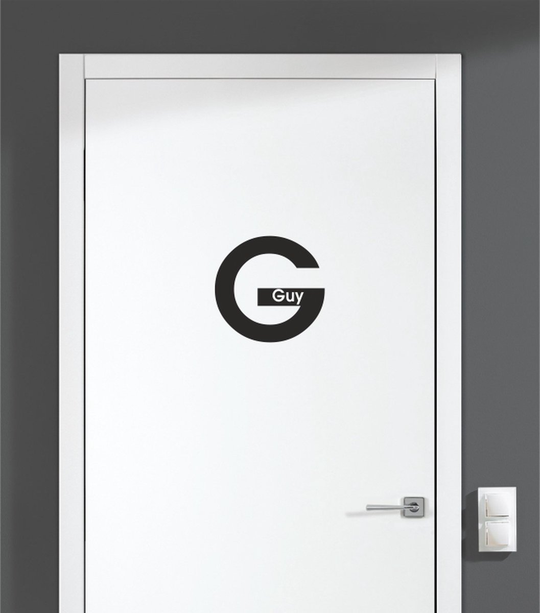 Deursticker - Guy - Zwart 14x14
