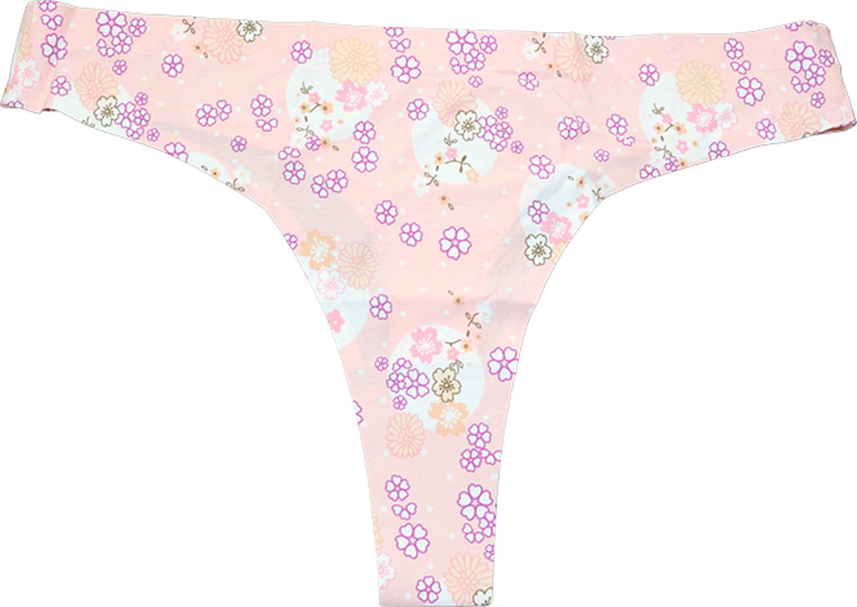 Sissymarket - Locked in Lust Sissy string - Roze/bloemenpatroon