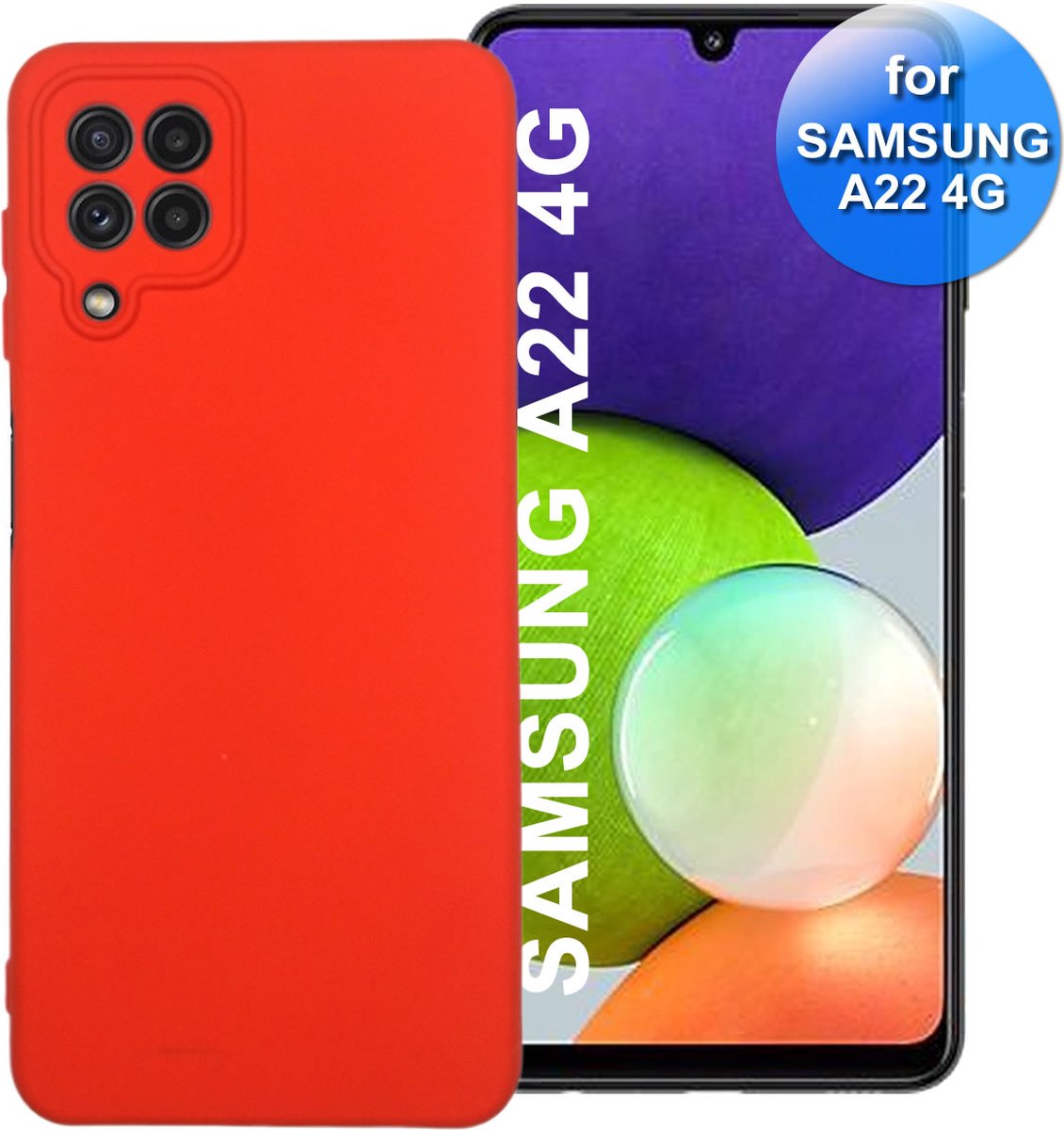 Hoesje geschikt voor Samsung A22 - telefoonhoesje - Back Cover - Premium extra Dik Siliconen - Rood