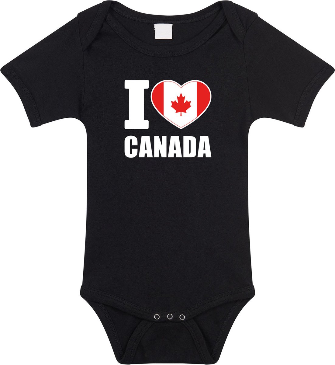 I love Canada baby rompertje zwart jongens en meisjes - Kraamcadeau - Babykleding - Canada landen romper 80