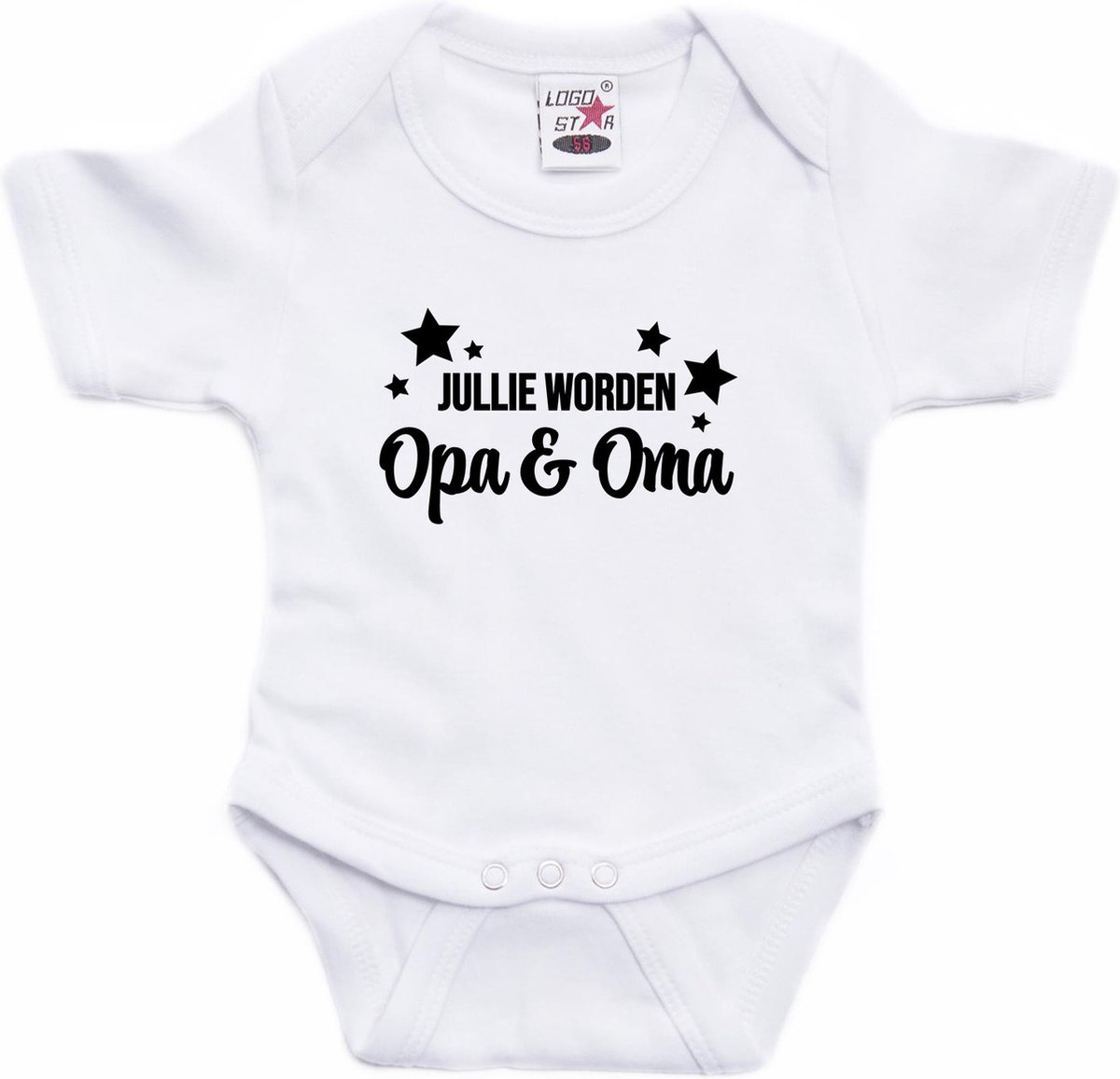 Jullie worden opa en oma tekst baby rompertje wit jongens en meisjes - Aankondiging/ bekendmaking zwangerschap 80