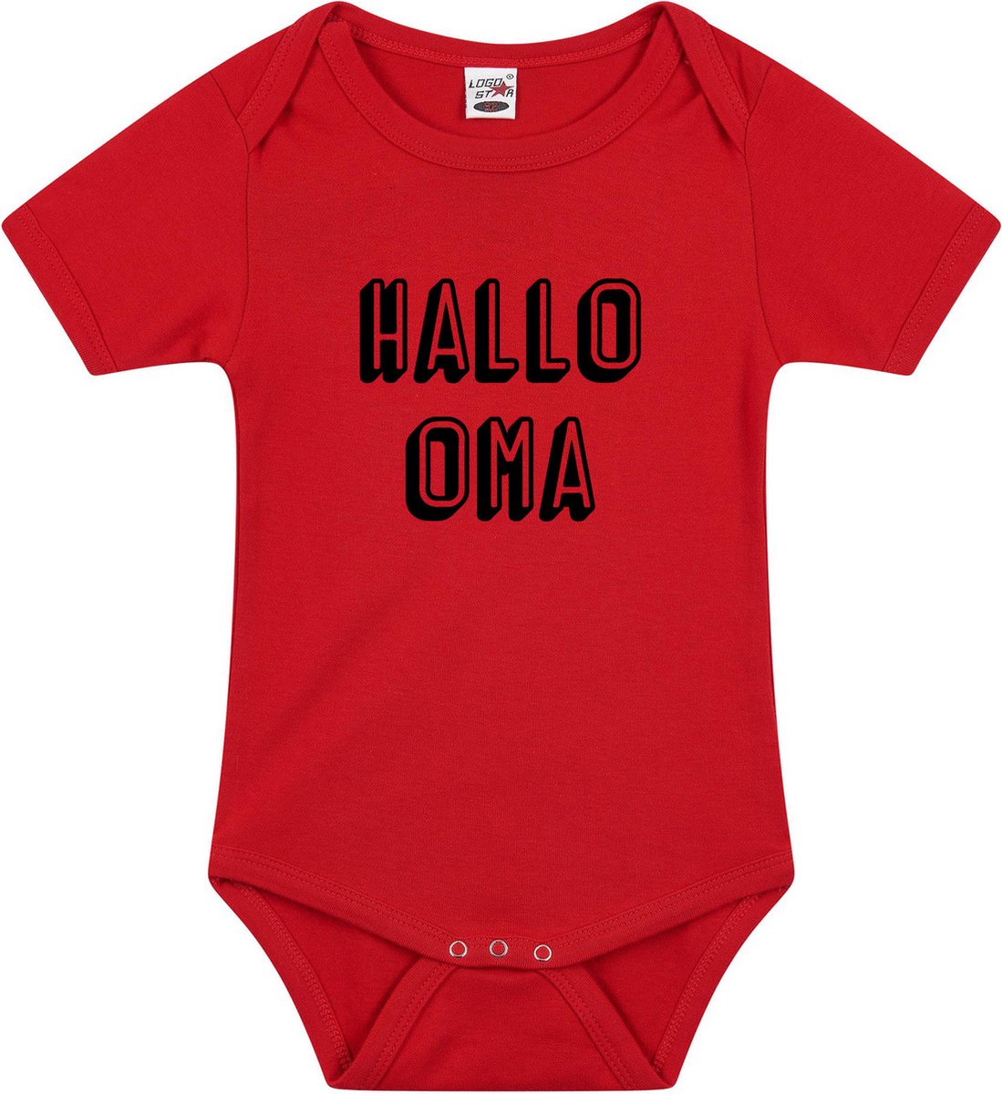 Hallo oma tekst baby rompertje rood jongens en meisjes - Kraamcadeau - Babykleding 56
