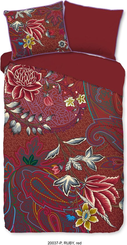 Happiness Dekbedovertrek Ruby - 140x220 - Percale Katoen - No.20037 - Rood