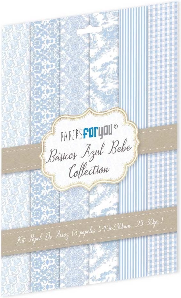 Basicos Azul Bebe Rice Paper Kit (8pcs) (PFY-10171)