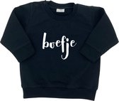 Zwarte sweater baby met tekst 'Boefje' - Maat 62 - Kraamcadeau - Babyshower - Babykleding