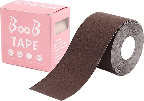 Borsten Tape - Donkerbruin - 5 meter - Plak BH - Borst Tape - Bra Tape - Fashion Tape Kleding - Dress Tape - Body Tape - Boob Lift