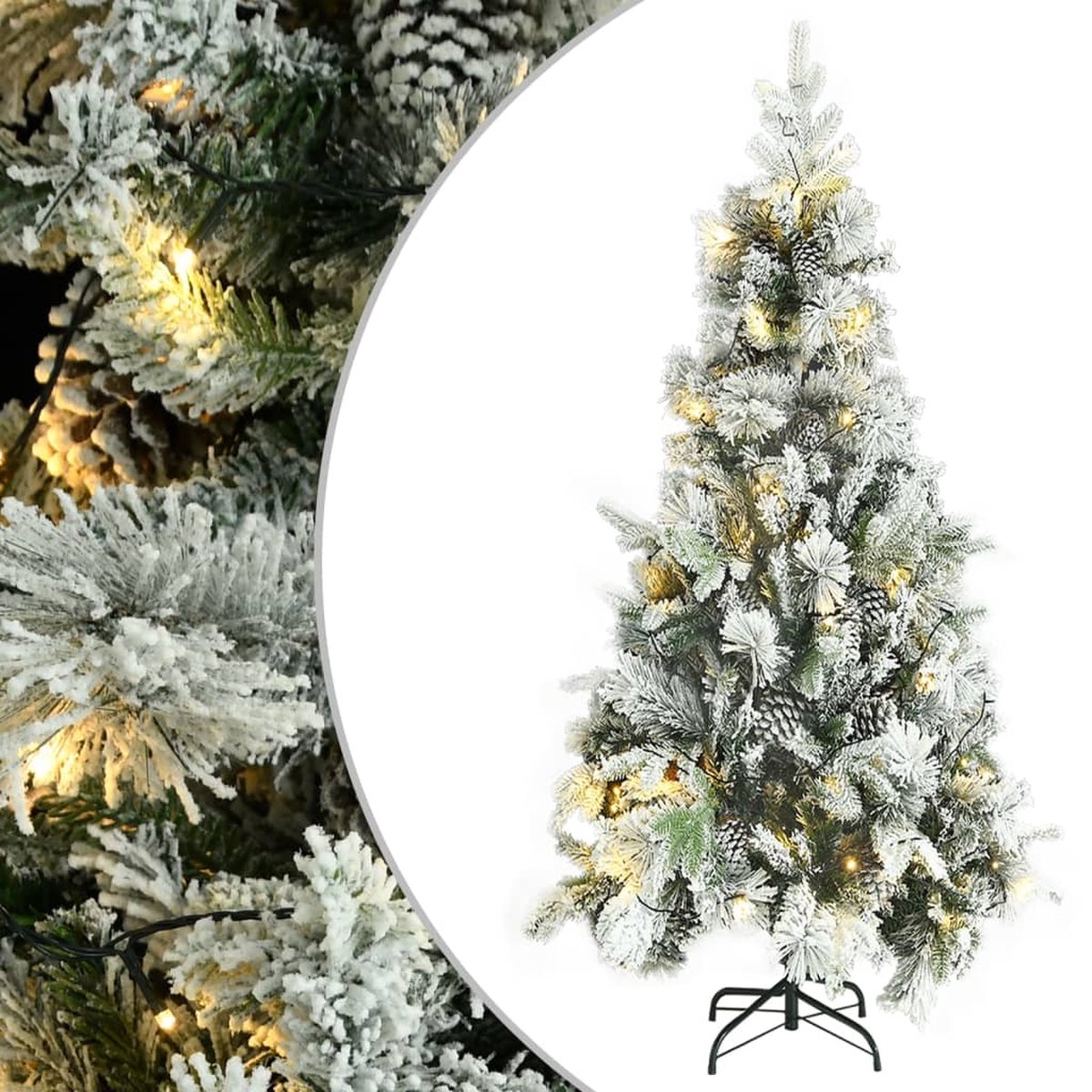 Het Kader Van Kerstmis Met Sneeuw En Kegels Stock Foto - Image of