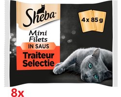 Sheba - Mini Filets in Saus - Traiteur Selectie - 8 verpakkingen van 4x85gr