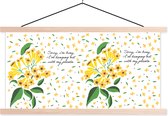 Posterhanger incl. Poster - Schoolplaat - Spreuken - Quotes - Sorry I'm busy I'm hanging out with my plants - 150x75 cm - Blanke latten