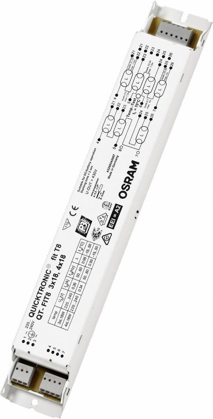 OSRAM Fluorescentielampen, Compacte fluorescentielamp Elektronisch voorschakelapparaat 72 W (4 x 18 W) QT-FIT8 3X18,4X1