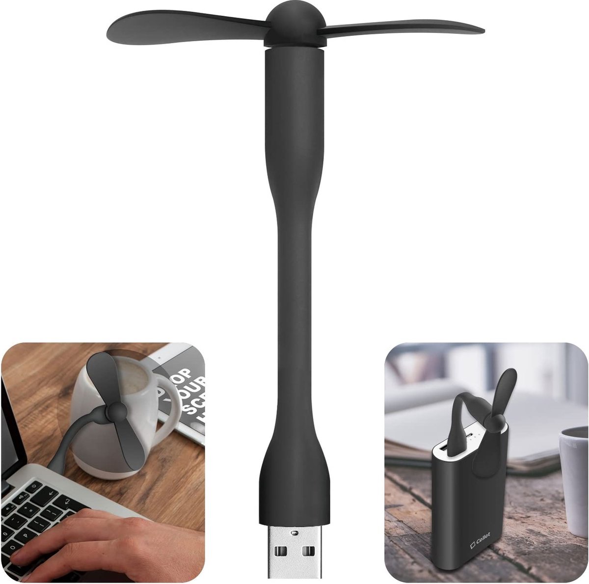 Doodadeals® | Laptop Ventilator | USB Ventilator Flexibel | USB Fan | Computer Ventilator | USB Ventilator Auto | USB Ventilator voor Laptop | zwart