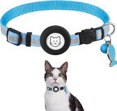 BJØRK Kattenhalsband Airtag - Reflecterend - Blauw - Verstelbaar - 20 tot 30 cm - Tracker- GPS - Geschikt voor Apple AirTag - Kattenriem - Katten Accessoire - Halsband Kat Airtag