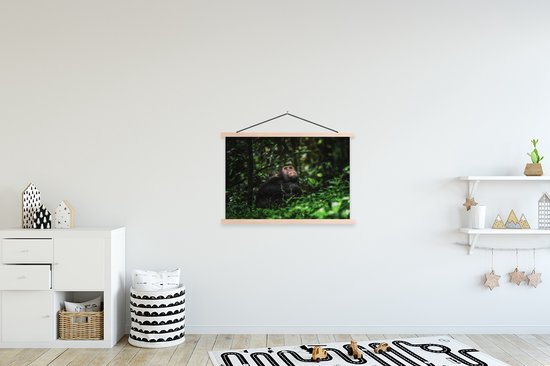 App entre plantes vertes dans la jungle affiche textielposter lattes vierge 90x60 cm - Tirage photo sur plaque scolaire (décoration murale salon / chambre)