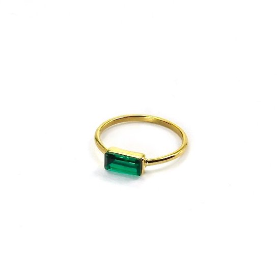 Ring Bouddha Ibiza Baguette Vert Emerald | Or