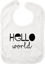 Slab met tekst 'Hello world' - Wit - Unisex - Babyshower - Baby cadeau - Kraamcadeau - Geboorte