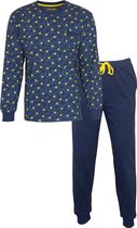 M.E.Q. - Heren Pyjama - 100% Katoen - Blauw - Maat XXL