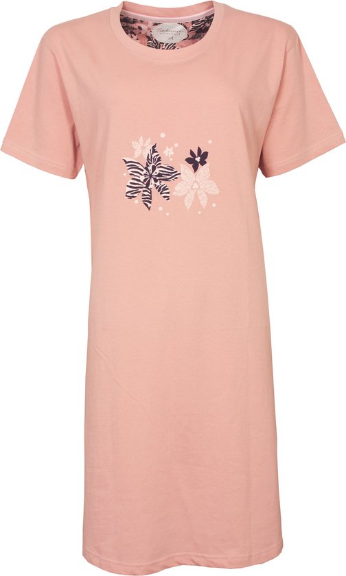 Tenderness Dames Nachthemd - 100% Katoen - Roze- Maat 3XL