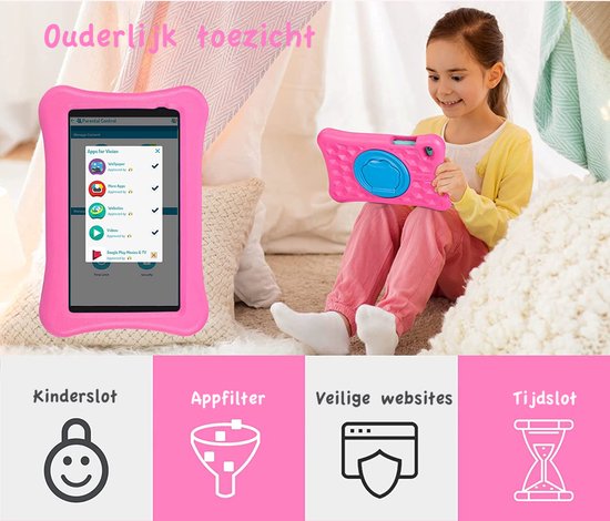 Wintouch – Kindertablet - Tablet voor kinderen – Ouderlijk Toezicht – Android 11.0 - 32 GB - Wintouch