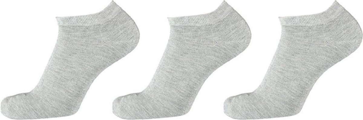 Grijze Sneaker Sokken   6 Paar   Multipack Unisex Maat 43-46   Enkel Sokken   Voor Heren en Dames