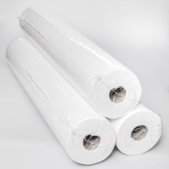 Onderzoektafelpapier (9 stuks)- Onderzoek papier - Massage tafel papier - Behandeltafelpapier - Onderzoeksbankpapier - Papier voor behandeltafel- behandelpapier - Cellulose - rol 2 laags 60 cm x 50 mtr (9 stuks)