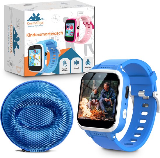 CosmoToys® – Smartwatch – Inclusief Gratis Opbergcase - Smartwatch voor Kinderen – Horloge Kind – Kinderhorloge Jongen & Meisje - Kids - Blauw