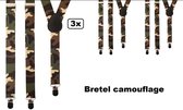 3x Bretel camouflage - bretels leger army carnaval festival thema party soldaat
