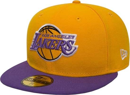 New Era Los Angeles Lakers NBA Basic Cap 10861623, Mannen, Geel, Pet, maat: 7 1/4