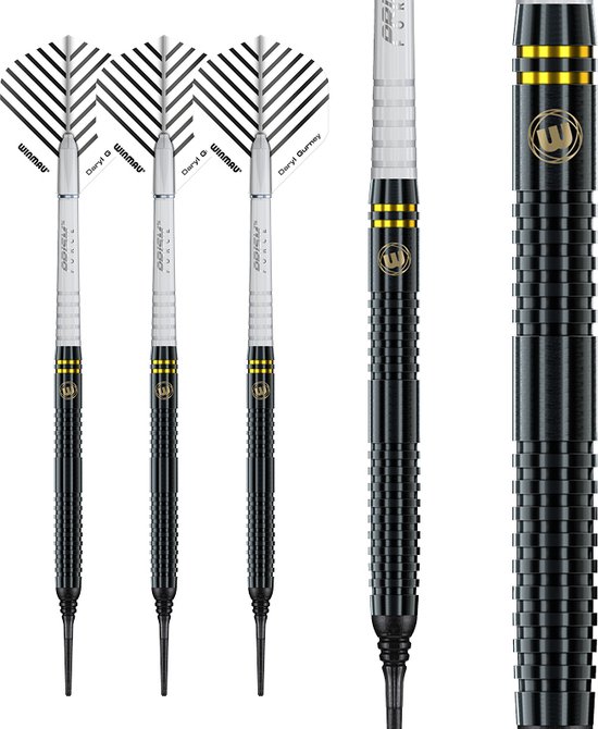 WINMAU - Daryl Gurney Black Signature Edition: Softip Tungsten Dartpijlen Professioneel - 18 gram vat/20 gram totaal gewicht van Winmau — afbeelding 4