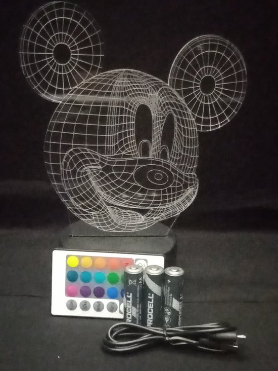 Nachtlamp 'Mouse' - LED lamp - 3D Illusion - 7 kleuren en 4 effecten — afbeelding 5