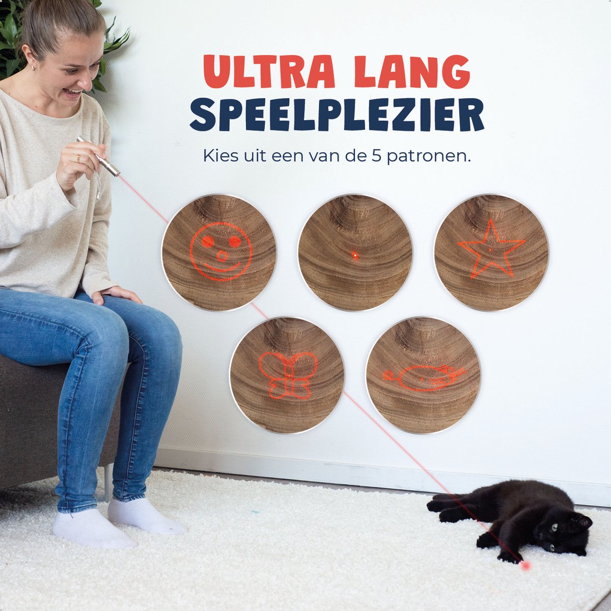 JC Pets Laserpen voor Kat – RVS – 7 Patronen – USB Oplaadbaar – Zilver thumbnail 6