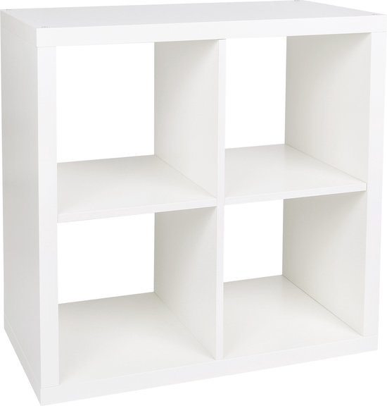 Witte boekenkast met vier planken 77X77 cm - KALLAX IKEA