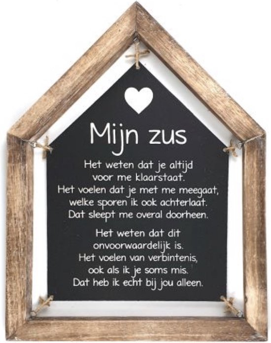 Tekstbord Mijn zus / cadeau / zus / vriendschap / huis