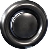 Rooster/ventiel (afzuiging) Ø 125mm staal - zwart - MET BUS