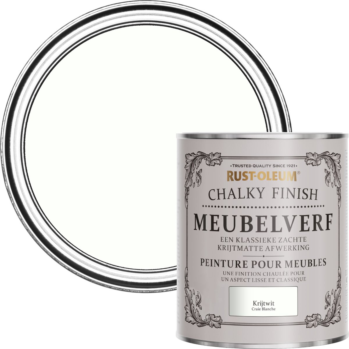 Rust-Oleum Wit Chalky Finish Meubelverf - Krijtwit 750ml