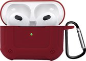 Airpods 3 Case Case Shock Cover Convient pour Apple AirPods 3 Case Cover With Clip - Rouge foncé