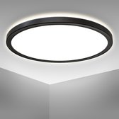 B.K.LICHT - LED Plafonniere - zwart - led paneel - plafondlamp - l: 29.3cm - 4.000K - 2.400Lm - 18W