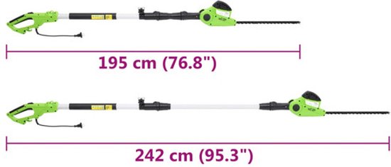 vidaXL - Heggenschaar - elektrisch - telescopisch - 41 - cm - 550 - W van Merkloos	 — afbeelding 5