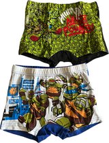 Teenage Mutant Ninja Turtles onderbroeken, 2-pack, maat 6/8 jaar groen/zwart en blauw/wit