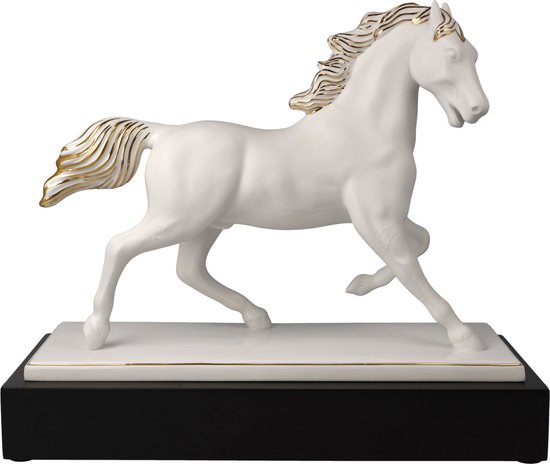 Goebel - Studio 8 | Decoratief beeld / figuur Paard | Porselein - 32cm - met echt goud