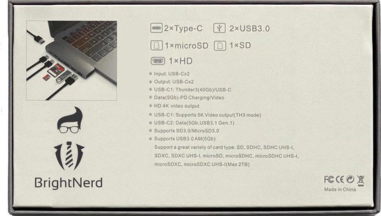 USB-C hub Geschikt voor Macbook Air/Pro - HDMI - Thunderbolt 3 - Space Gray - 7 in 1 hub - Merkloos