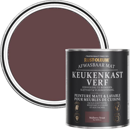 Rust-Oleum Donkerpaars Afwasbaar Mat Keukenkastverf - Mulberry Straat 750ml