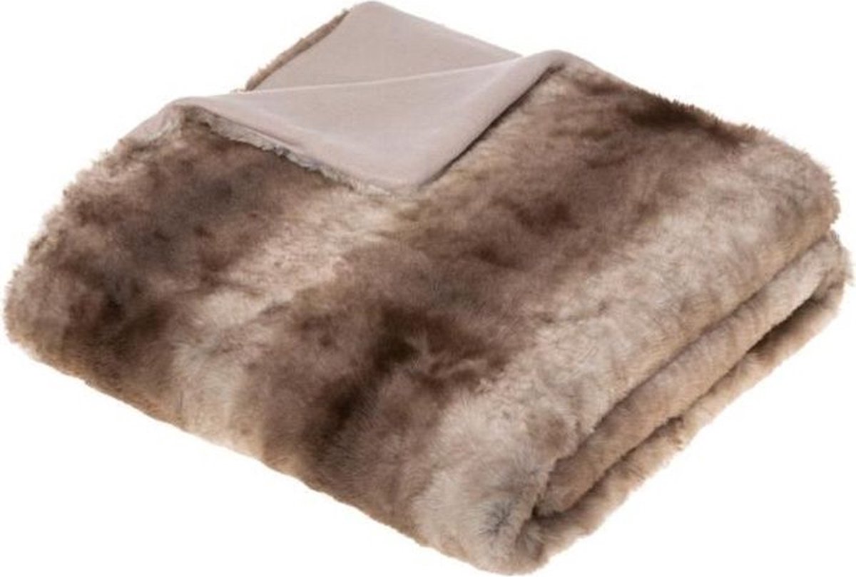 Atmosphera Créateur d'intérieur® Grizzli Ray bontplaid - 120 x 160 cm - Beige