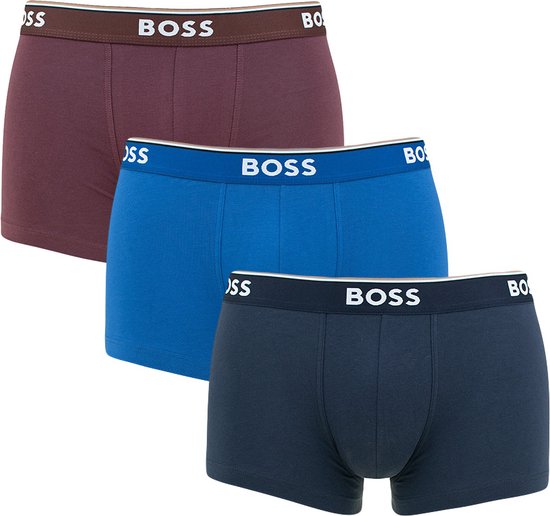 HUGO BOSS Power trunks (3-pack) - heren boxers kort - multicolor (set met verschillende kleuren) - Maat: S