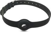 Airtag hondenhalsband - Tracker - Houder - Hoesje - Hond - Kat - 43 cm - Siliconen - zwart