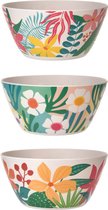 Excellent Houseware Melamine grote schaal Tropical Ø25 cm, 3,5 liter, bloemen klein