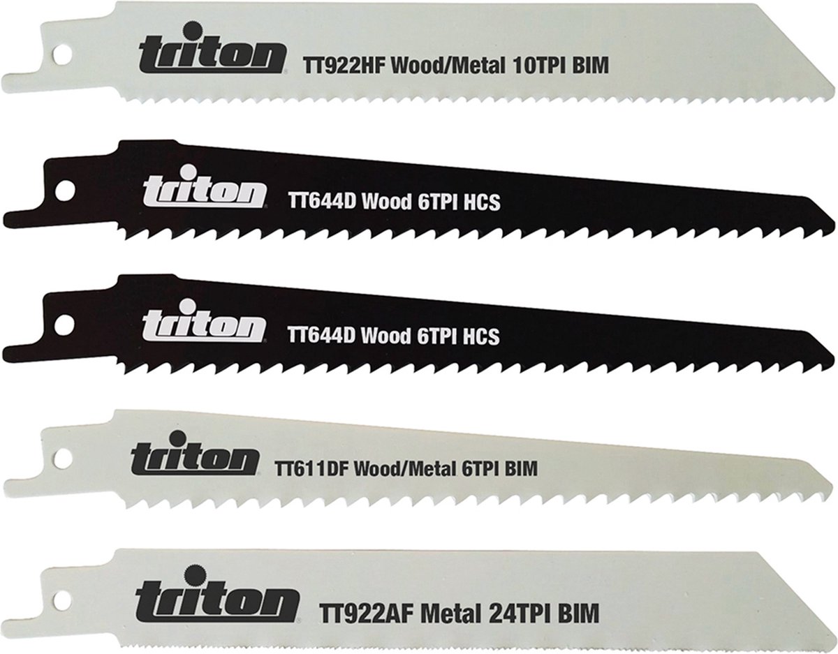 Triton 5-delige reciprozaagblad set 150 mm