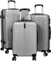 Kofferset 3 delig - Reiskoffers met TSA slot en op wielen - Palma - Zilver - Travelsuitcase