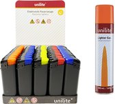 Unilite - Briquets clic - briquet électronique et rechargeable + bouteille de gaz